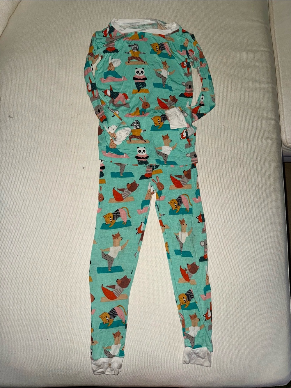 Little Sleepies Mint Green Animal Yoga Pajama Set 3T